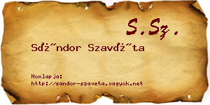 Sándor Szavéta névjegykártya